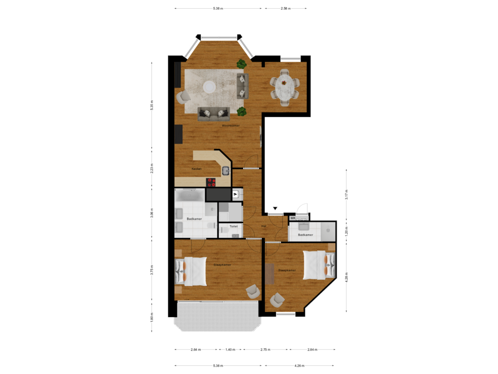 View floorplan of Begane Grond of Boulevard de Wielingen 76-011