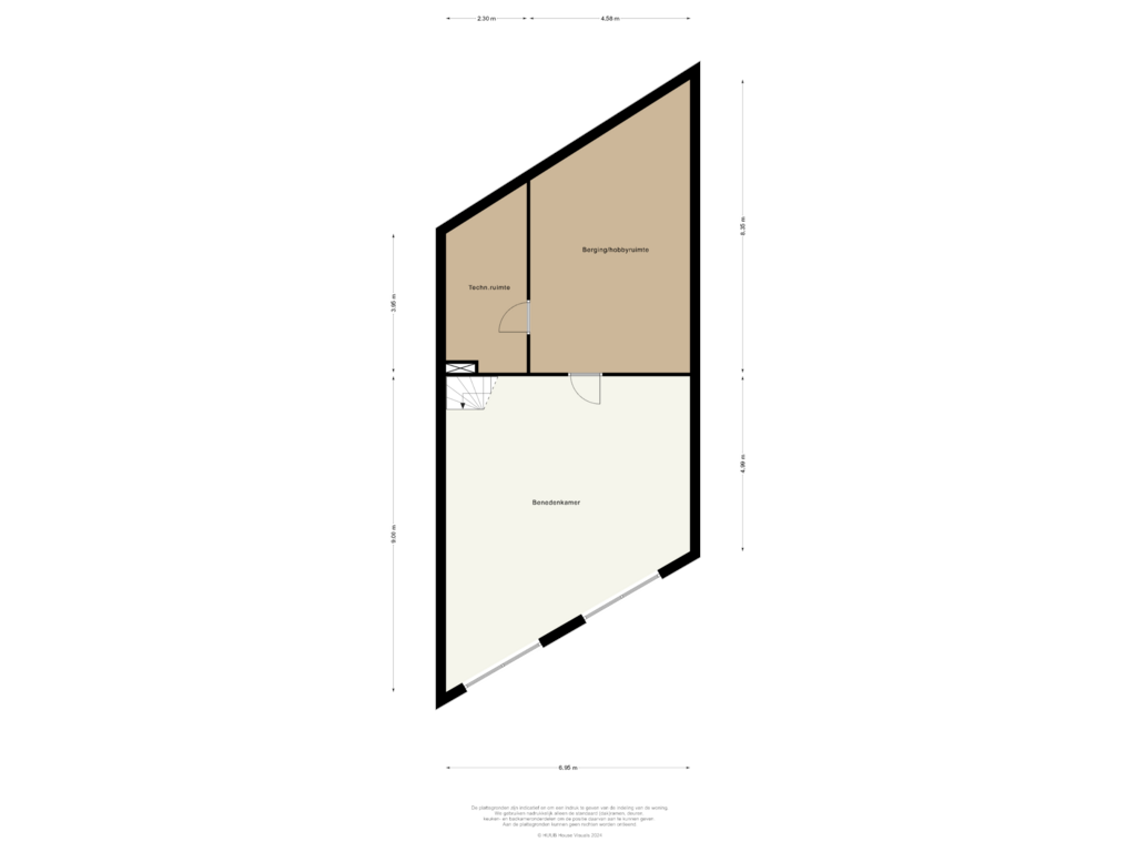 Bekijk plattegrond van Souterrain van Juwelenstraat 25