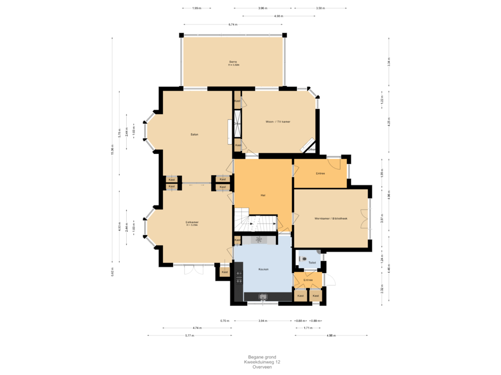 Bekijk plattegrond van Begane grond van Kweekduinweg 12