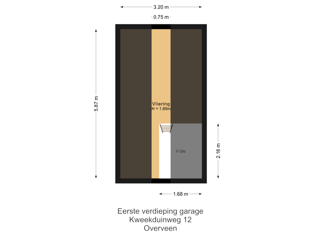 Bekijk plattegrond van Eerste verdieping garage van Kweekduinweg 12