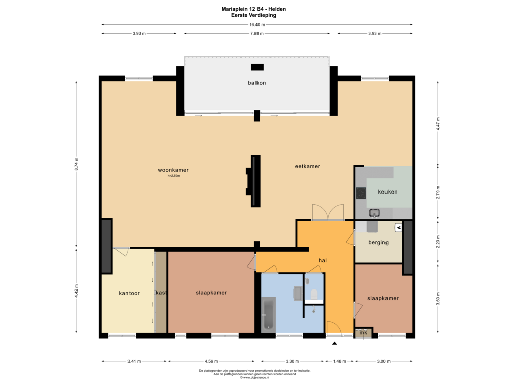 Bekijk plattegrond van EERSTE VERDIEPING van Mariaplein 12-B4