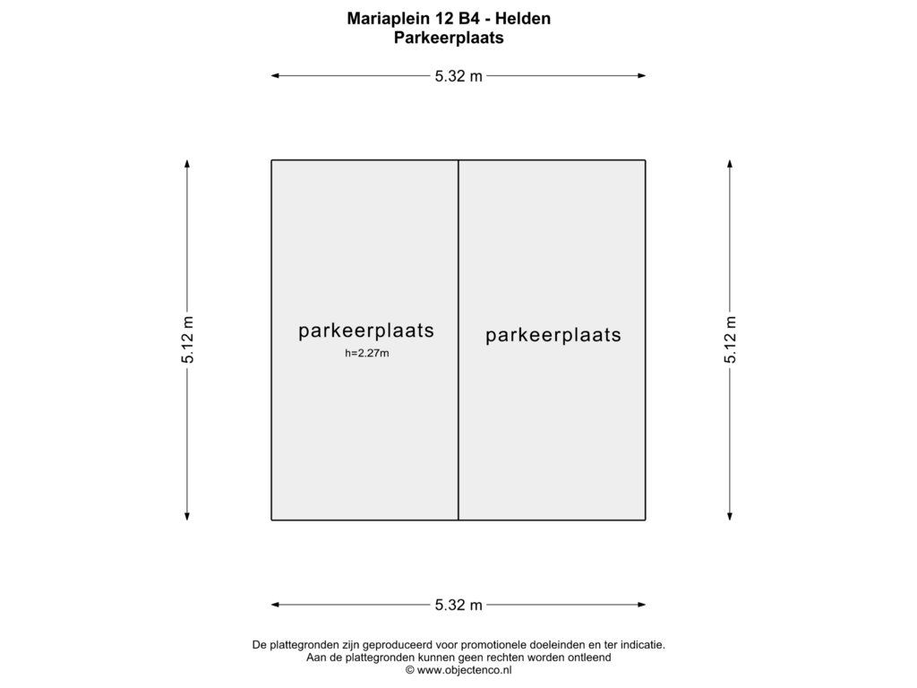 Bekijk plattegrond van PARKEERPLAATS van Mariaplein 12-B4