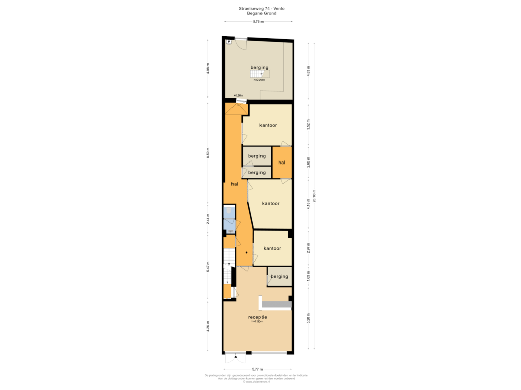 View floorplan of BEGANE GROND of Straelseweg 74