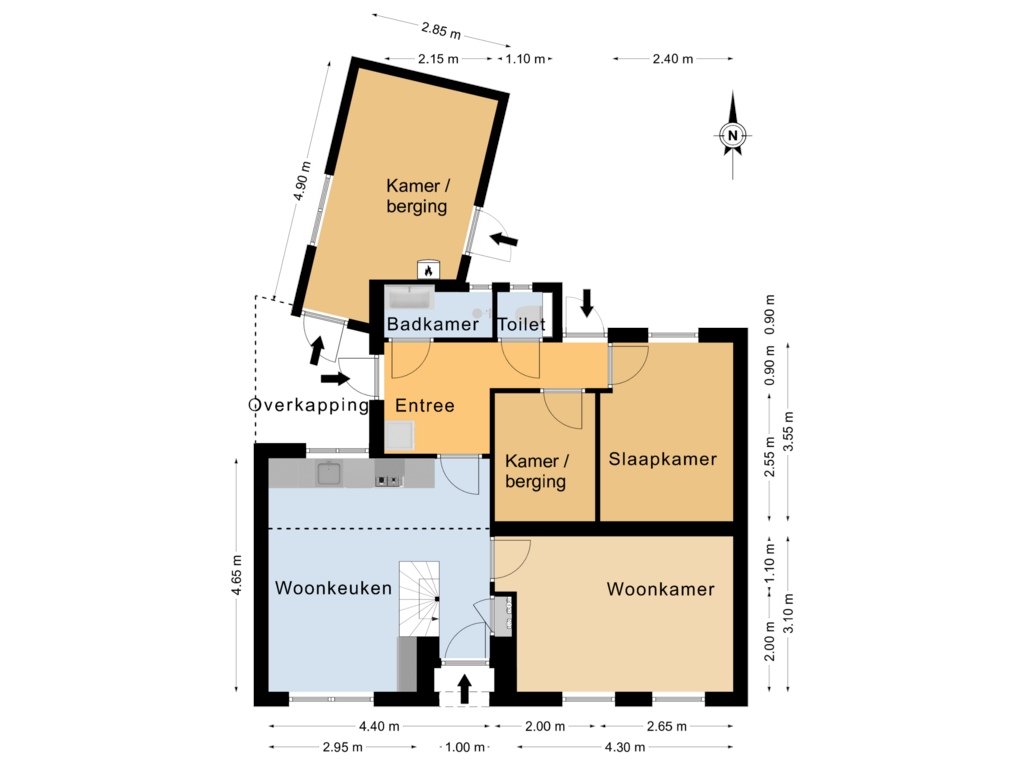 View floorplan of Begane grond of Doarpsstrjitte 24