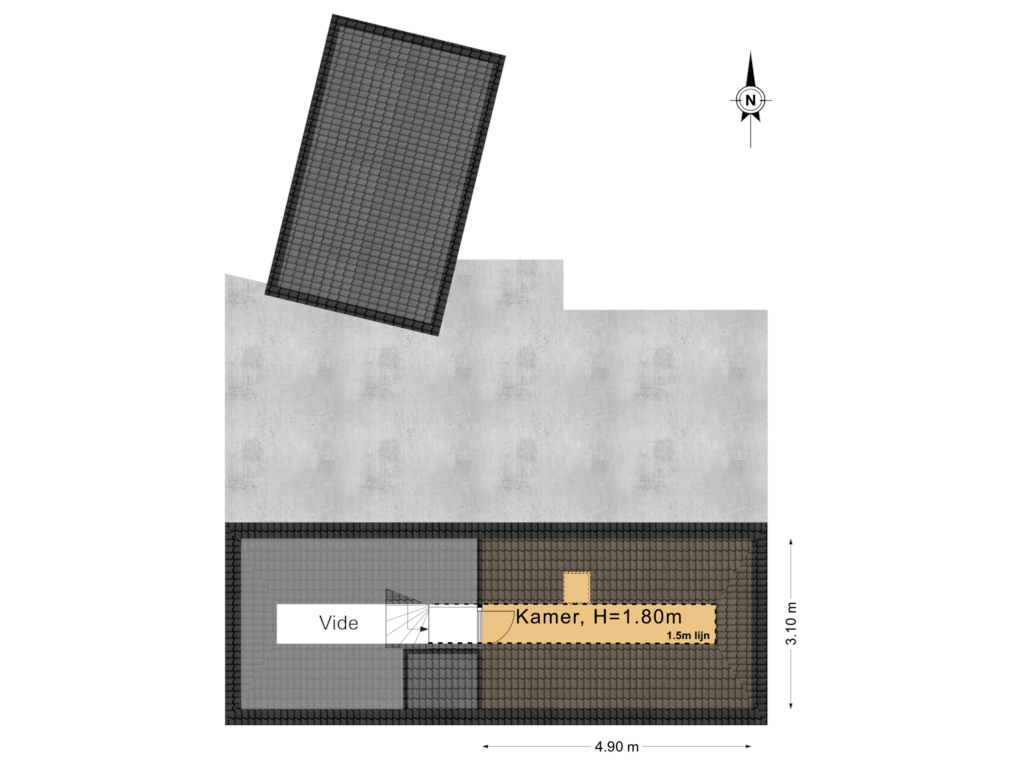 View floorplan of 1e Verdieping of Doarpsstrjitte 24