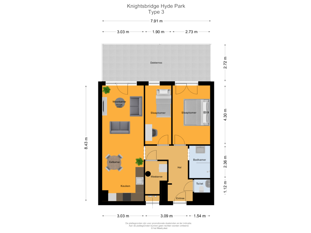 Bekijk plattegrond van 1e Verdieping van Knightsbridge Hyde Park huis 1 type 6