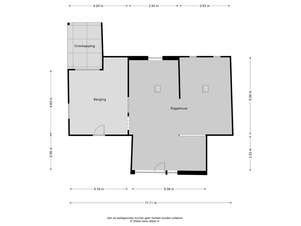 Bekijk plattegrond van Bijgebouw van Sint Bavodijk 16