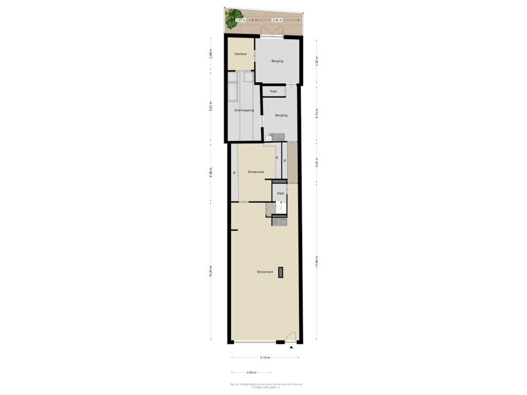 Bekijk plattegrond van BEGANE GROND TUIN van Spoorstraat 56