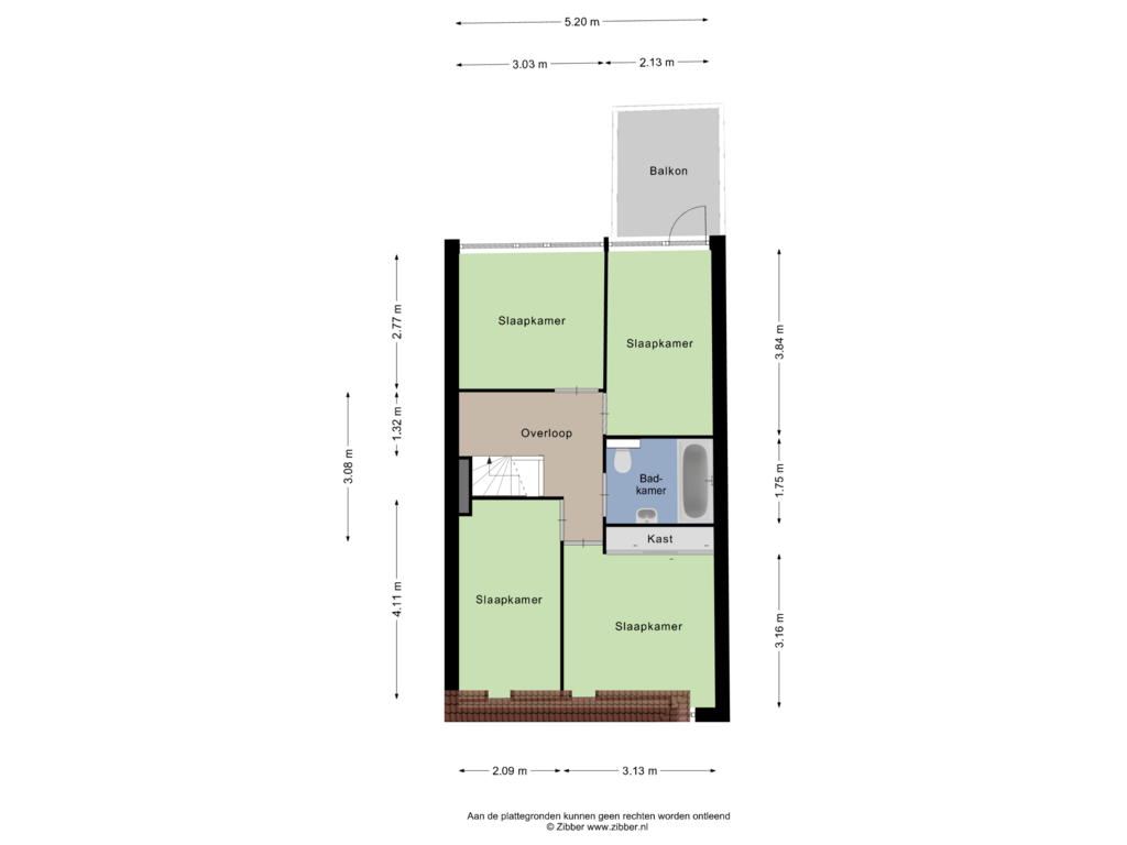 View floorplan of TWEEDE VERDIEPING of Spoorstraat 56