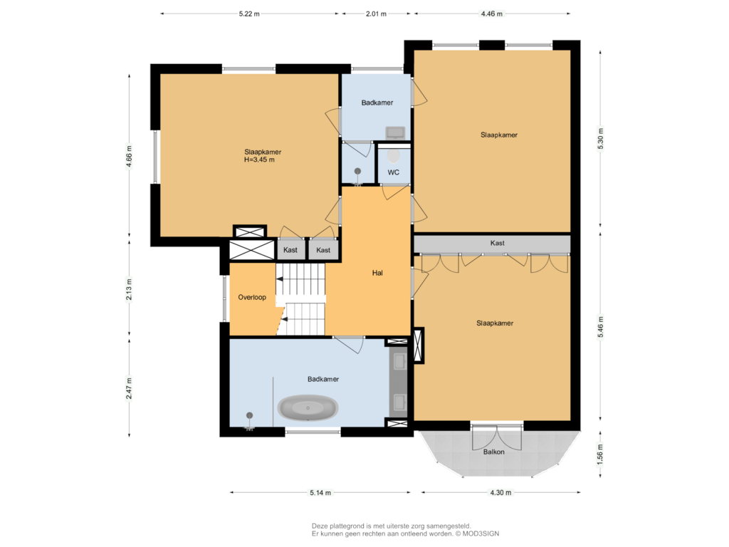 Bekijk plattegrond van 1e van Marius Bauerlaan 10