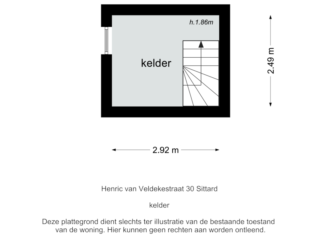 Bekijk plattegrond van kelder van Henric van Veldekestraat 30