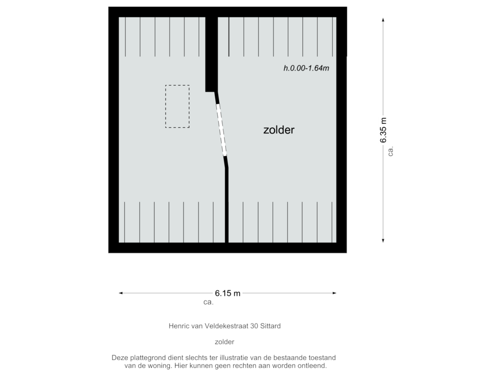 Bekijk plattegrond van zolder van Henric van Veldekestraat 30