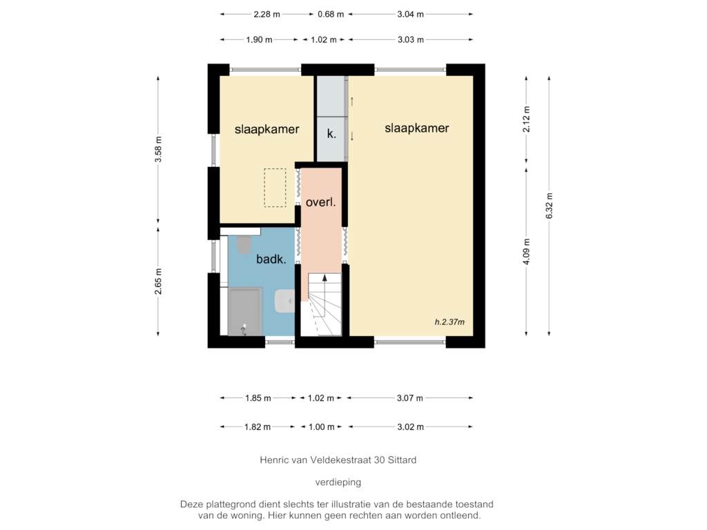 Bekijk plattegrond van verdieping van Henric van Veldekestraat 30