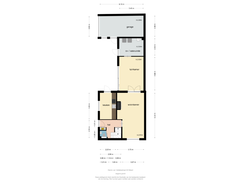 Bekijk plattegrond van begane grond van Henric van Veldekestraat 30