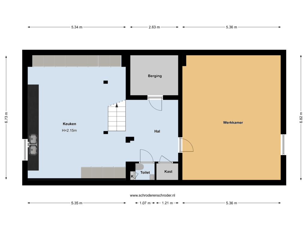 Bekijk plattegrond van Souterrain van Zandpad 43