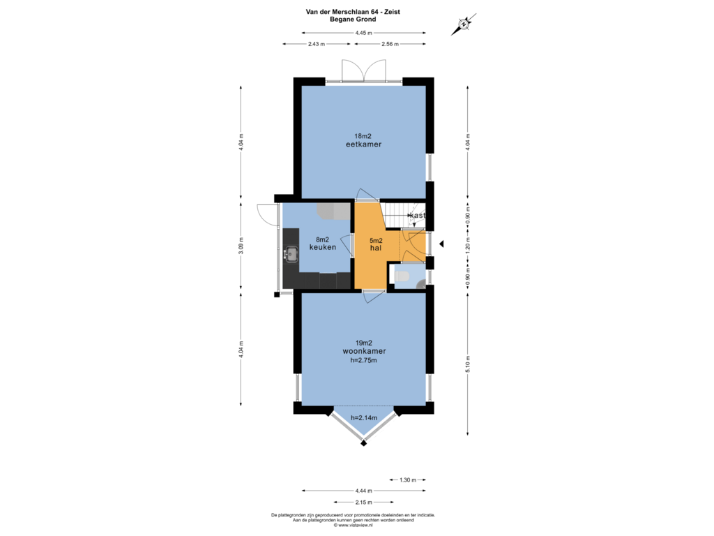 View floorplan of BEGANE GROND of Van der Merschlaan 64