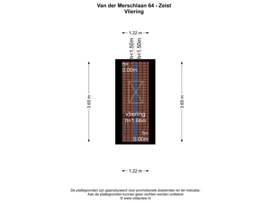 View floorplan of DERDE VERDIEPING of Van der Merschlaan 64