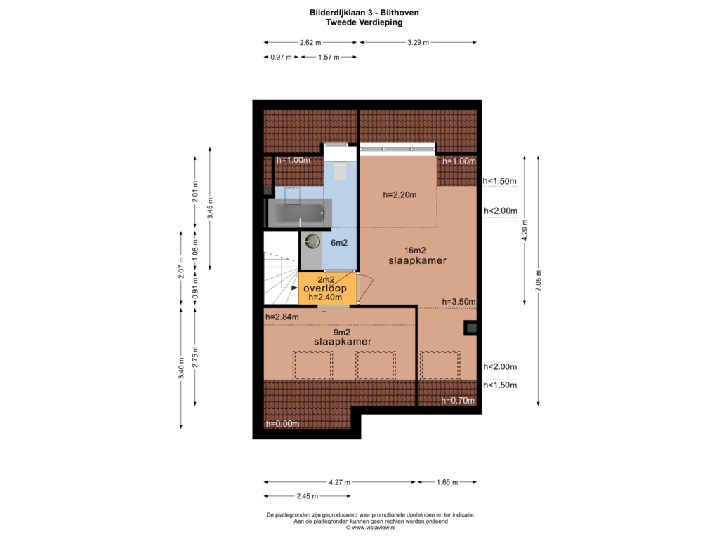 Bekijk plattegrond van TWEEDE VERDIEPING van Bilderdijklaan 3