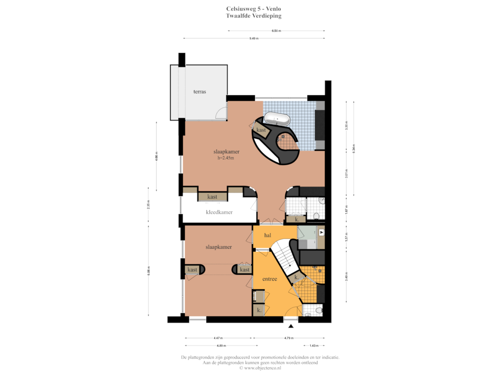 View floorplan of Twaalfde Verdieping of Wimbledonpark 235