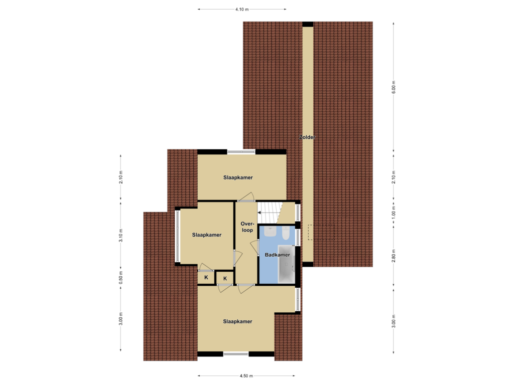 Bekijk plattegrond van 1e Verdieping van Molenstraat 13