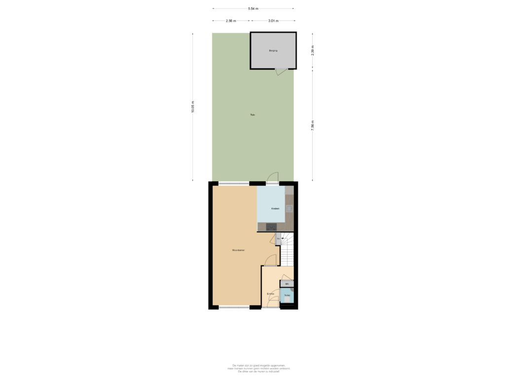 Bekijk plattegrond van Begane grond met tuin van Locksweer 2