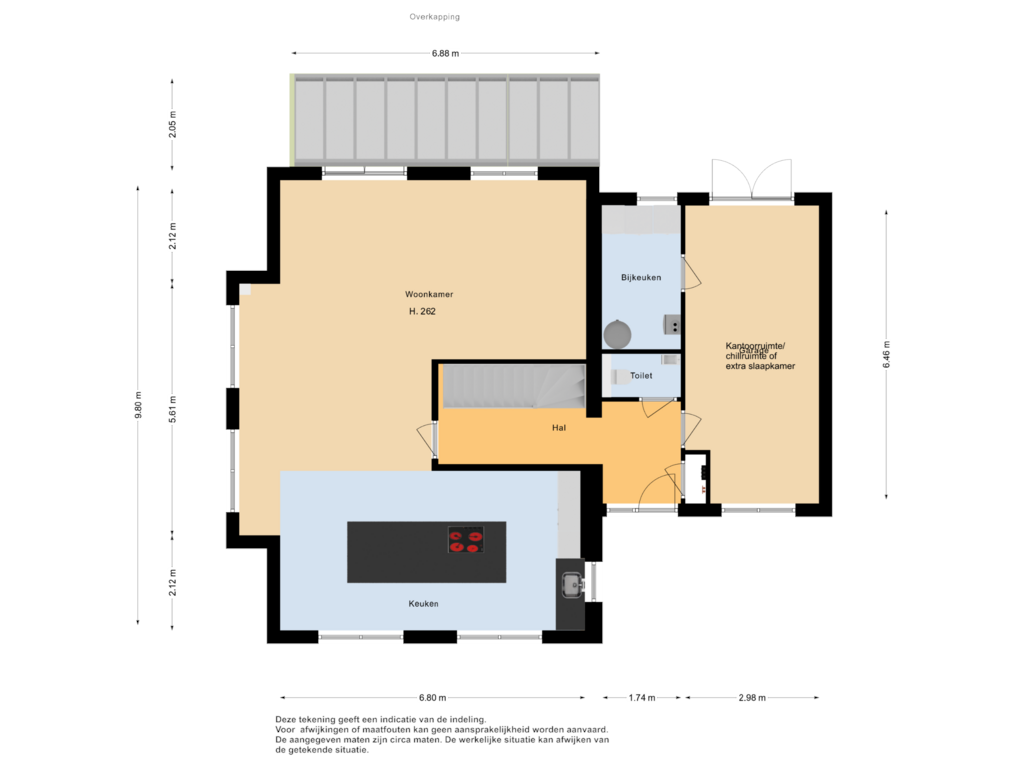 Bekijk plattegrond van Begane grond  van De Overhaal 1-A