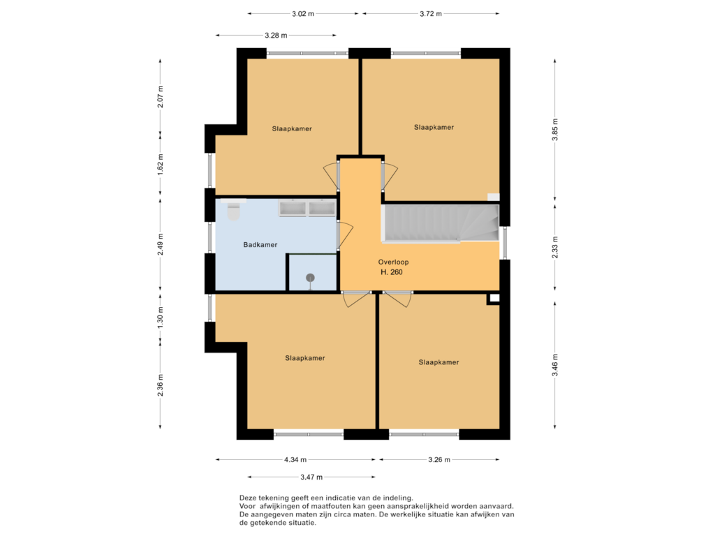 Bekijk plattegrond van Eerste verdieping  van De Overhaal 1-A