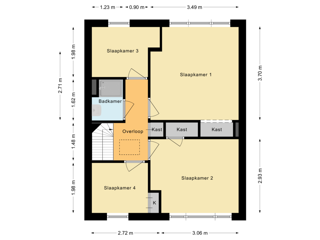 View floorplan of Eerste Verdieping of Antonie Morostraat 5