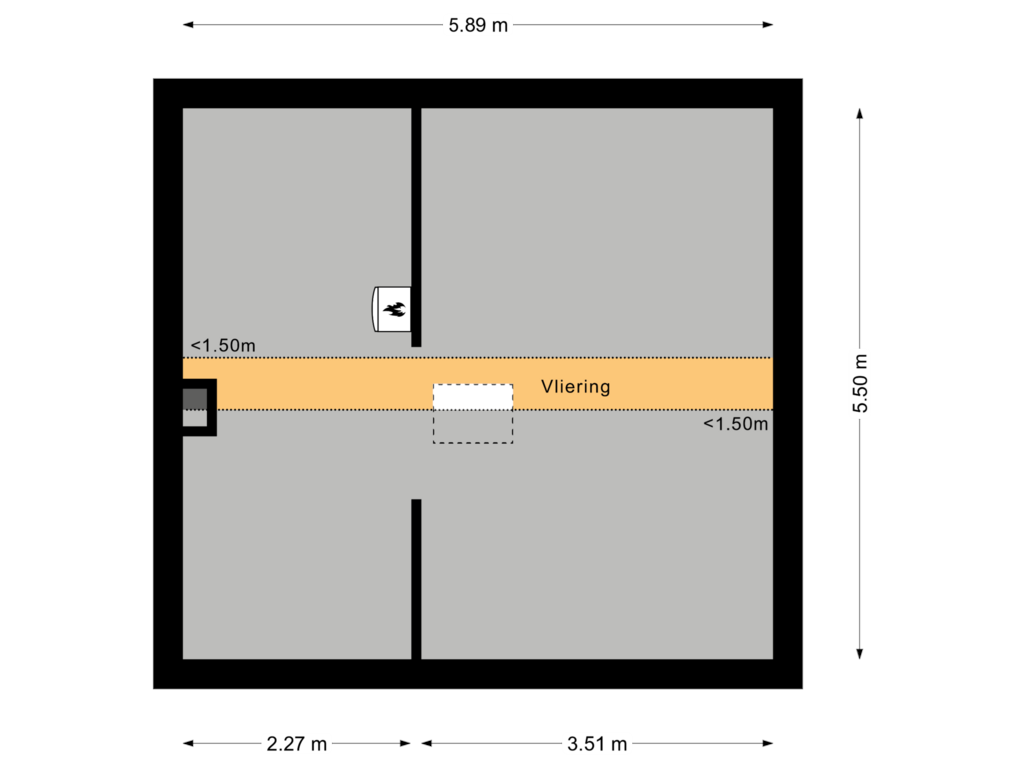 View floorplan of Vliering of Antonie Morostraat 5