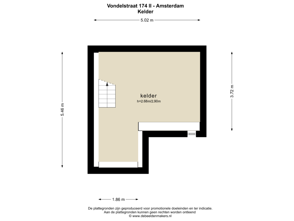 View floorplan of KELDER of Vondelstraat 174-2