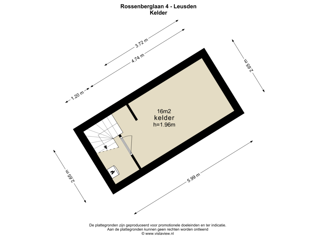 Bekijk plattegrond van KELDER van Rossenberglaan 4