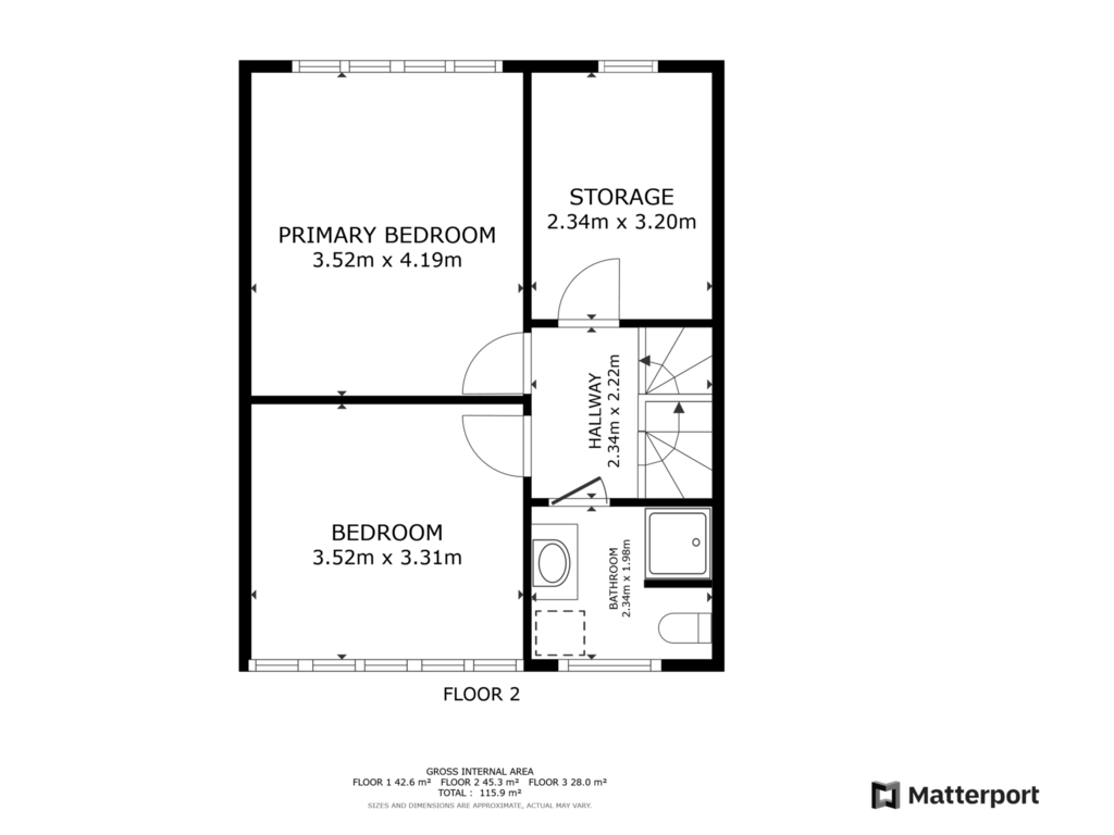 Bekijk plattegrond van Eerste verdieping van Bellamystraat 40