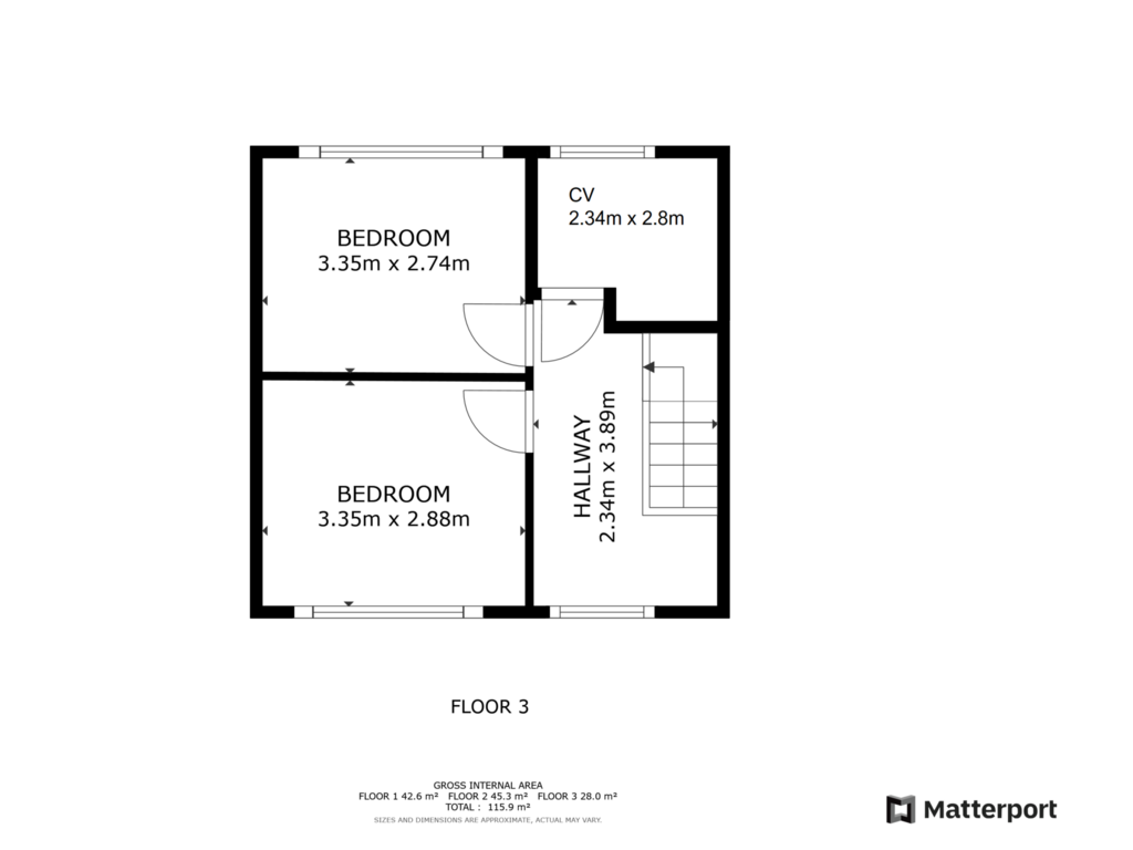 Bekijk plattegrond van Tweede verdieping van Bellamystraat 40