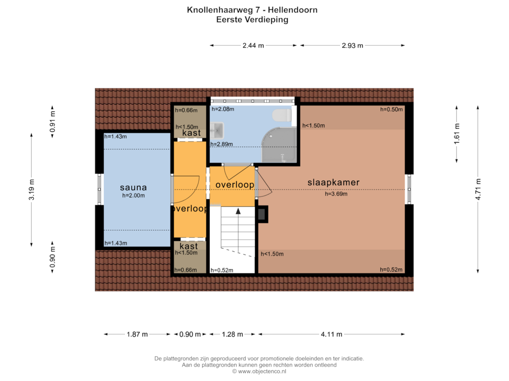 View floorplan of EERSTE VERDIEPING of Knollenhaarweg 7-139