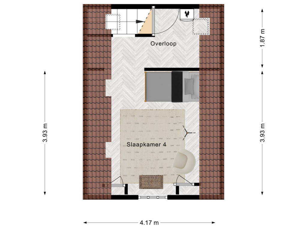 Bekijk plattegrond van 2e Verdieping 3D van Enkele Ring 21