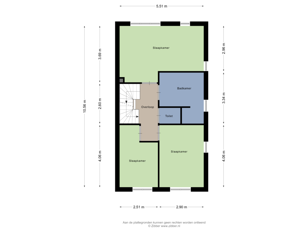 View floorplan of Eerste verdieping of Koningin Wilhelminalaan 1