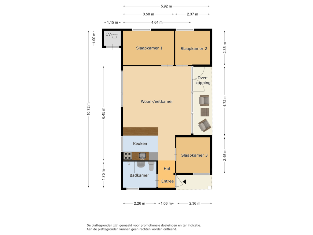 Bekijk plattegrond van Bungalow van Kievit 12-B211