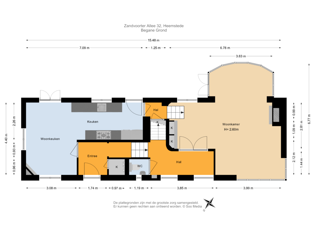 Bekijk plattegrond van Begane Grond van Zandvoorter Allee 32