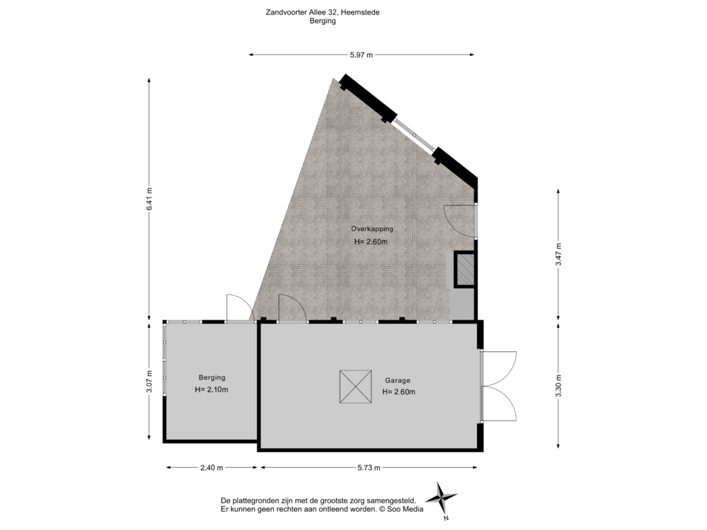 Bekijk plattegrond van Berging van Zandvoorter Allee 32