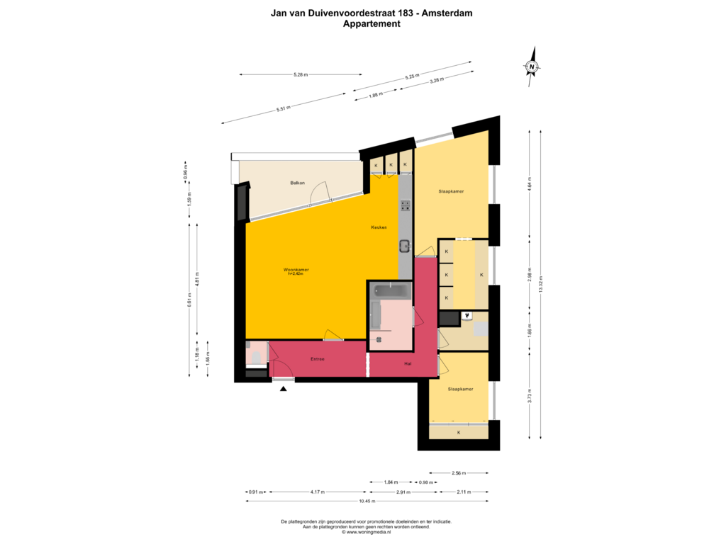 Bekijk plattegrond van Appartement van Jan van Duivenvoordestraat 183