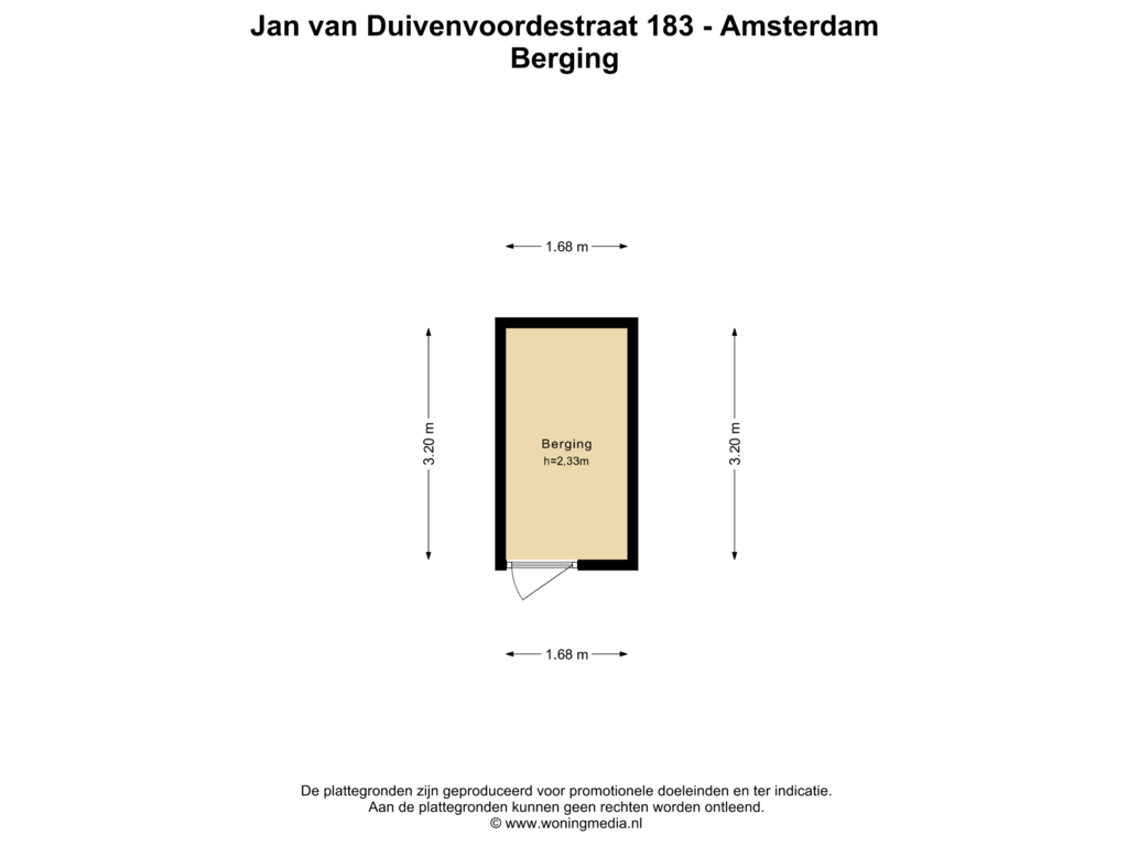 Bekijk plattegrond van Berging van Jan van Duivenvoordestraat 183