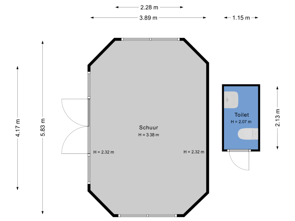 View floorplan of Schuur of Achthoven-West 21