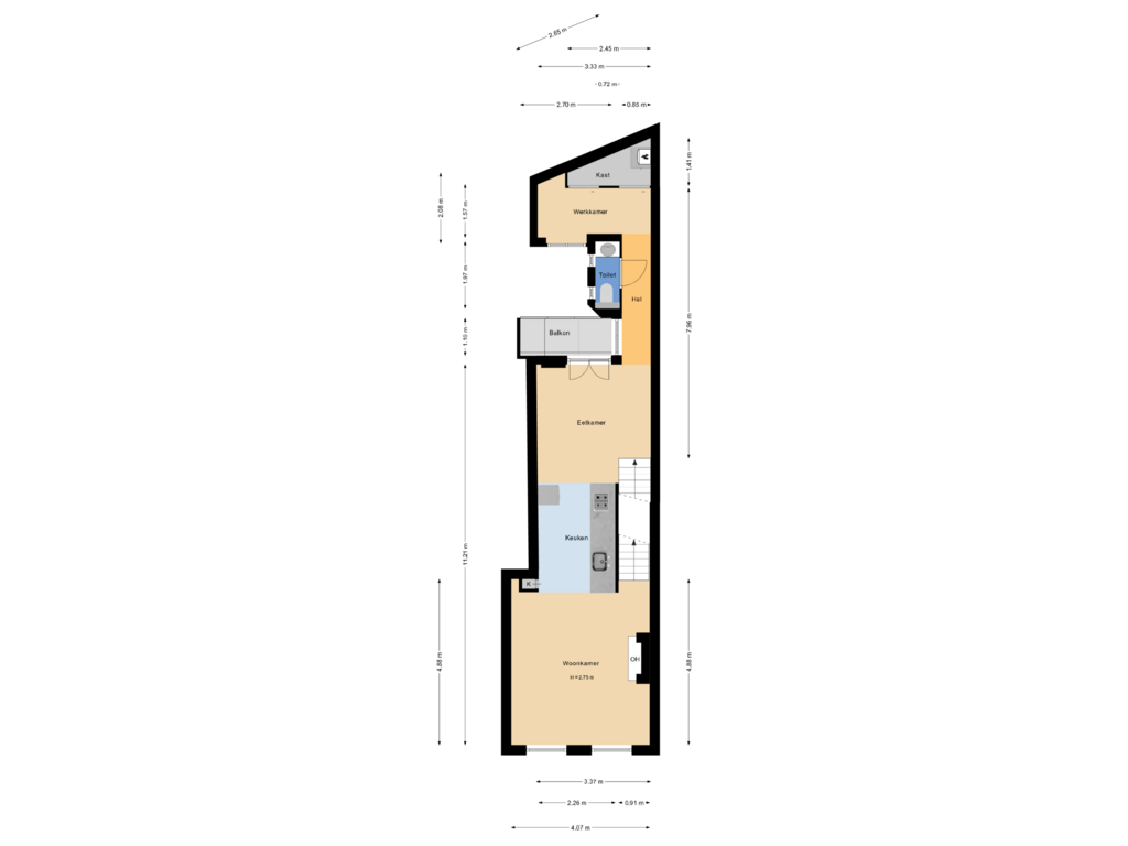 Bekijk plattegrond van 1e Verdieping van Jacob Pronkstraat 10