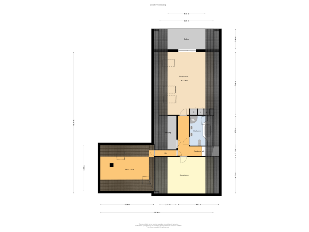 Bekijk plattegrond van Eerste verdieping van Dr L E van Hoornlaan 22