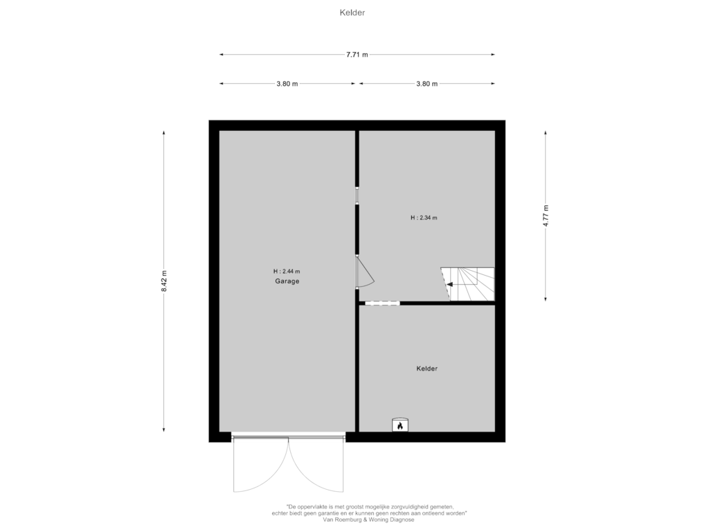 Bekijk plattegrond van Kelder van Dr L E van Hoornlaan 22