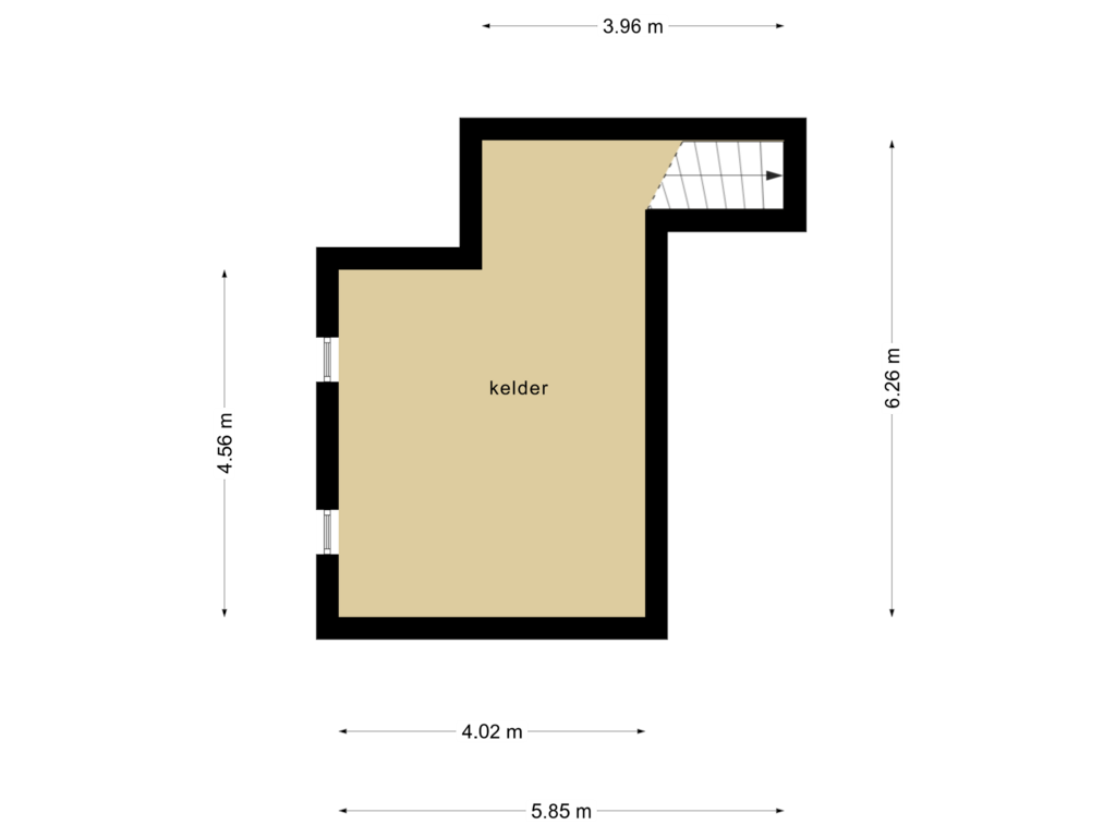 Bekijk plattegrond van souterrain van Hoofdstraat 13