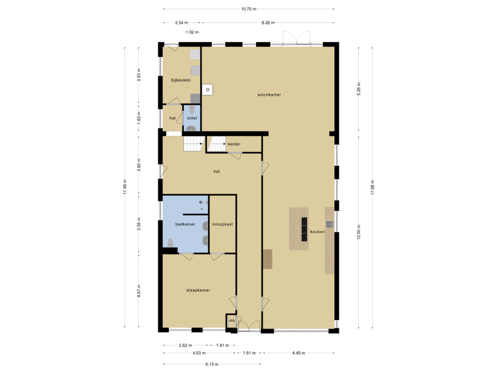 Bekijk plattegrond van begane grond van Hoofdstraat 13