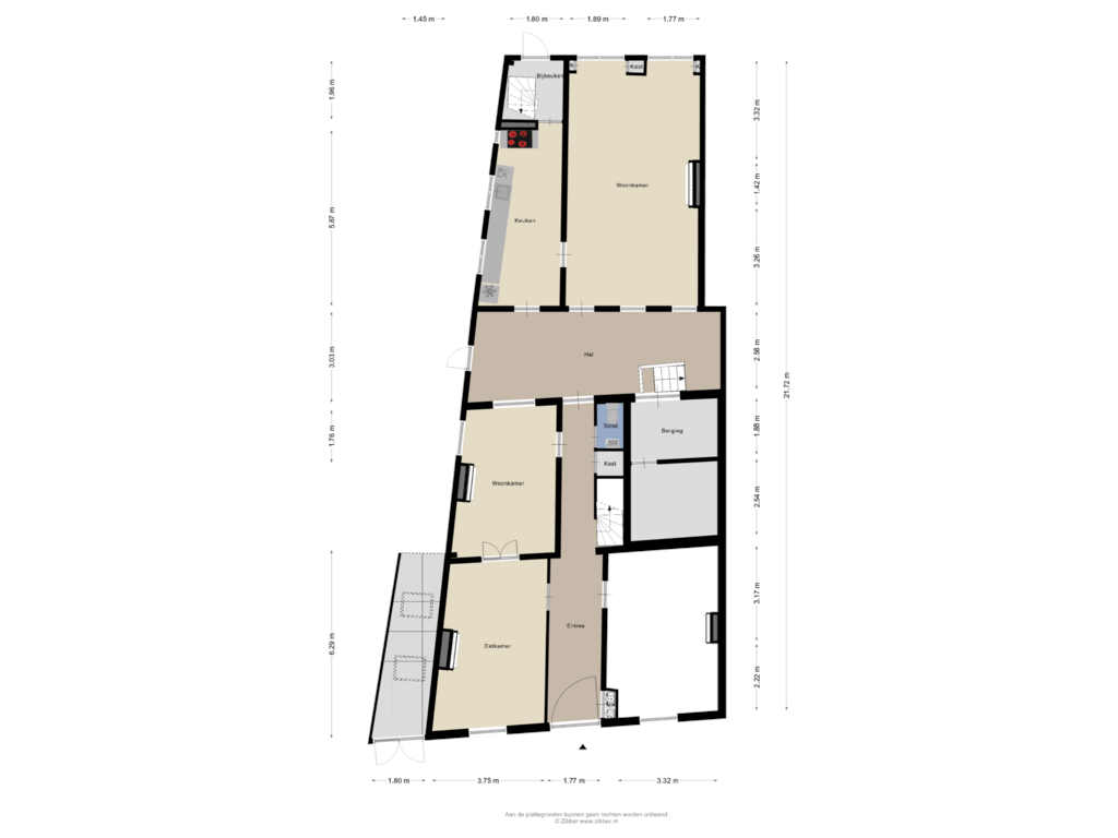 Bekijk plattegrond van Begane Grond van Hooglandse Kerkgracht 23