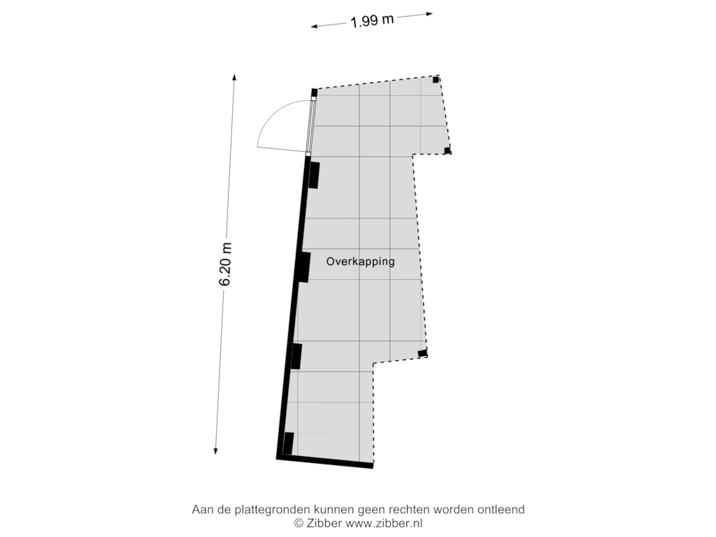 Bekijk plattegrond van Overkapping van Hooglandse Kerkgracht 23