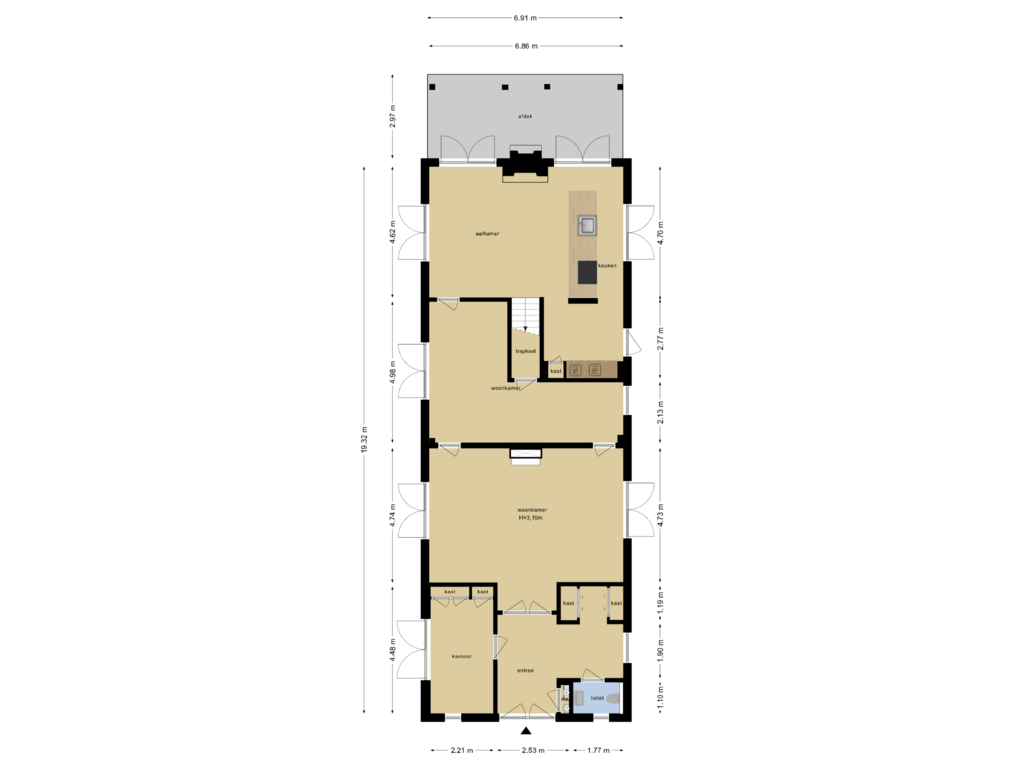 View floorplan of Begane Grond of Schupperijweg 38